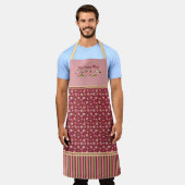 ピンクのバラとハート エプロン (着用した状態)