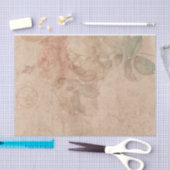 ピンクのバラとバドの素朴スタイル背景 薄葉紙 (クラフト)