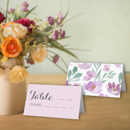 ピンクのバラとフラワーのラスティックな結婚式の席札 プレイスカード