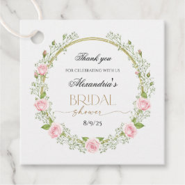 ピンクのバラとベイビーズブレスに感謝 フェイバータグ