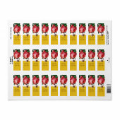 ピンクのバラとミツバチ，養蜂家 ラベル (フルシート)