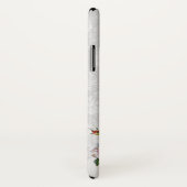 ピンクのバラとモノグラムとロマンチックな灰色のフローラ Case-Mate iPhoneケース (裏面/右)