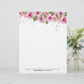 ピンクのバラとユリ レターヘッド (スタンド正面)