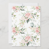 ピンクのバラとユーカリのフレームフローラ結婚ズ 招待状 (裏面)