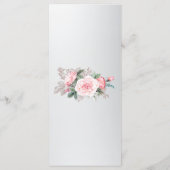 ピンクのバラとラックスシルバー結婚ズ メニュー (裏面)