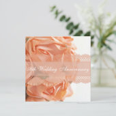 ピンクのバラとレースのウェディングアニバーサリーパーティー 招待状 (スタンド正面)