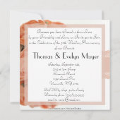 ピンクのバラとレースのウェディングアニバーサリーパーティー 招待状 (裏面)