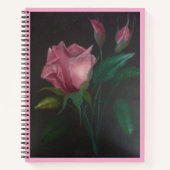 ピンクのバラとローズブズスパイラルノートブック ノートブック (正面)