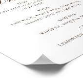 ピンクのバラとワイン。フローラ結婚飲料バー ポスター (角)