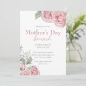ピンクのバラとワタの花の母の日ブランチ 招待状 (スタンド正面)