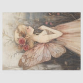 ピンクのバラとヴィンテージのクリスマスフェアリー 薄葉紙 (正面)