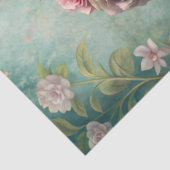 ピンクのバラとヴィンテージの粗末なシックなピンクのケーキ 薄葉紙 (詳細)