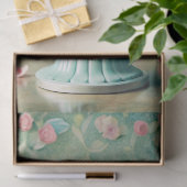 ピンクのバラとヴィンテージの粗末なシックなピンクのケーキ 薄葉紙 (ギフト)