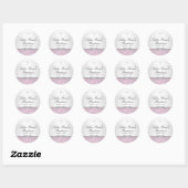 ピンクのバラと十字架の洗礼ステッカー ラウンドシール (シート)
