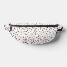 ピンクのバラと幽霊のパターンFanny Pack
