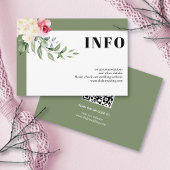 ピンクのバラと枝のセージ緑結婚の詳細 エンクロージャーカード