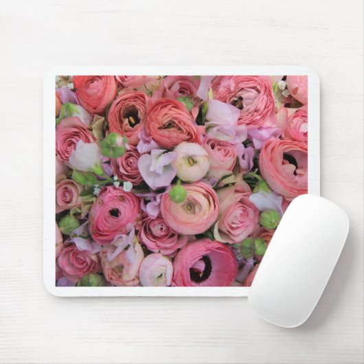 ピンクのバラと牡丹by Therosegarden マウスパッド (マウス)