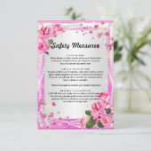 ピンクのバラと真珠の安全対策 エンクロージャーカード (スタンド正面)