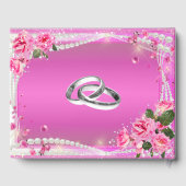 ピンクのバラと真珠結婚のゲストブック ゲストブック (裏面)