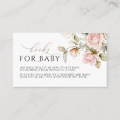 ピンクのバラと緑の本ベビーエンクロージャカード エンクロージャーカード (正面)