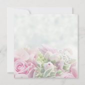 ピンクのバラと芍薬の蕾のエレガントな花の結婚式 招待状 (裏面)