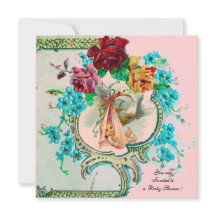 ピンクのバラと花のツルリンドウの赤ちゃんの女の子のシャワー