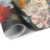 ピンクのバラと花を集めるロマンチックな天使 ラッピングペーパー (ロールコーナー)