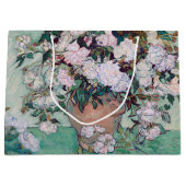 ピンクのバラと花瓶ファンゴッホラージ抱き枕 ラージペーパーバッグ (正面)