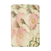 ピンクのバラと芽フローラバスマット大 バスマット (正面縦)