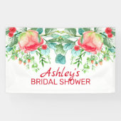 ピンクのバラと芽 横断幕 (横)