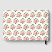 ピンクのバラと葉の花嫁シャワー ゲストブック (裏面)