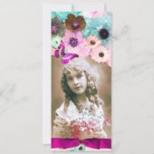 ピンクのバラと蝶のスイート16写真テンプレート 招待状 (正面)