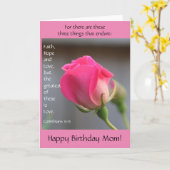 ピンクのバラと詩の愛、母誕生日 カード (黄色い花)