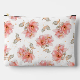 ピンクのバラと離れ アクセサリーポーチ