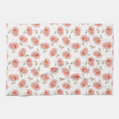 ピンクのバラと離れ キッチンタオル (横)
