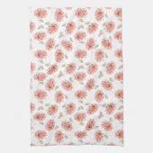 ピンクのバラと離れ キッチンタオル (縦)