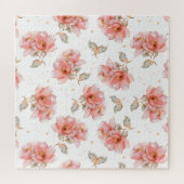 ピンクのバラと離れ ジグソーパズル (横)