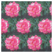 ピンクのバラと雨粒の織物 ファブリック (見本)