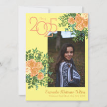 ピンクのバラと黄色の写真 卒業おめでとうのご案内