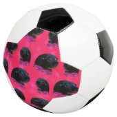 ピンクのバラと黒モルモット サッカーボール (3/4)