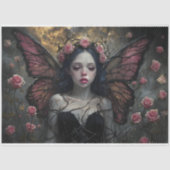 ピンクのバラに囲まれ鮮やかたエーテルの妖精 薄葉紙 (正面)