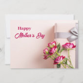 ピンクのバラのお母さんの日のグリーティングカード シーズンカード (正面)