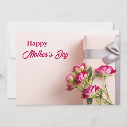 ピンクのバラのお母さんの日のグリーティングカード シーズンカード (正面)