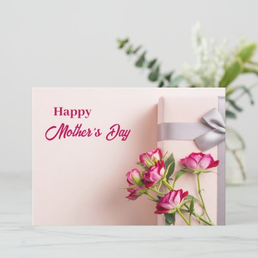 ピンクのバラのお母さんの日のグリーティングカード シーズンカード (スタンド正面)