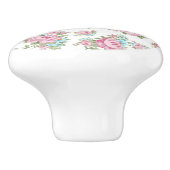 ピンクのバラのぼろぼろのヴィンテージのドレッサーの引出しのノブの引き セラミックノブ