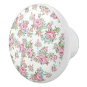 ピンクのバラのぼろぼろのヴィンテージのドレッサーの引出しのノブの引き セラミックノブ