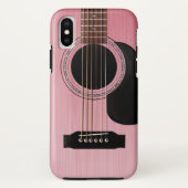 ピンクのバラのアコースティックギター Case-Mate iPhoneケース (裏面)