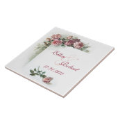 ピンクのバラのアニバーサリータイル タイル (側面)