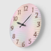 ピンクのバラのアラビア数字ホログラフ線 ラージ壁時計 (傾斜)