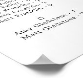 ピンクのバラのア結婚ルファベットの座席表 ポスター (角)